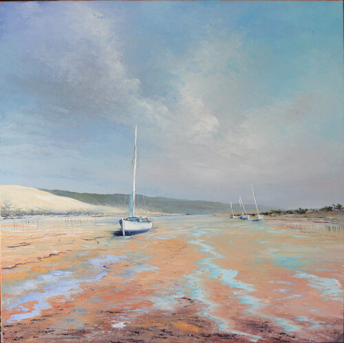 Le bassin à marée basse von Jacques Majos, Malerei kaufen auf Singulart