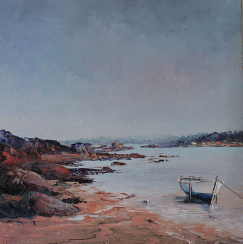 Barque près des rochers by Jacques Majos, Painting for Sale on Singulart