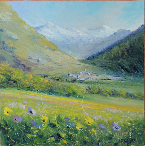 Hameau dans le vallon von Jacques Majos, Malerei kaufen auf Singulart