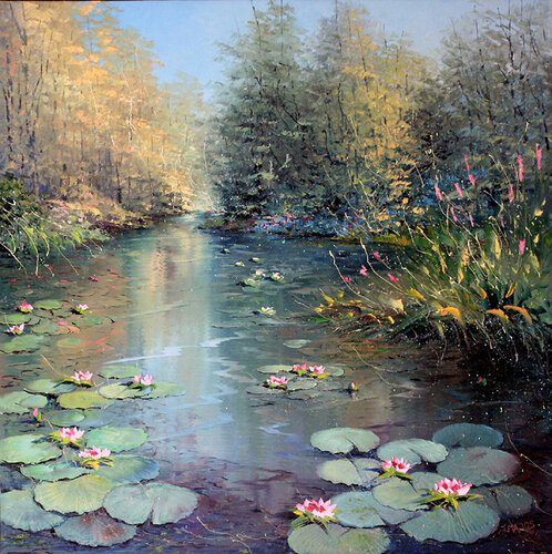 Les nénuphars di Jacques Majos, Pittura in vendita su Singulart