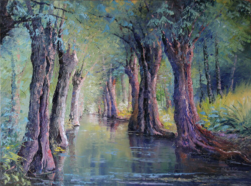 Le marais de Maillezais di Jacques Majos, Pittura in vendita su Singulart