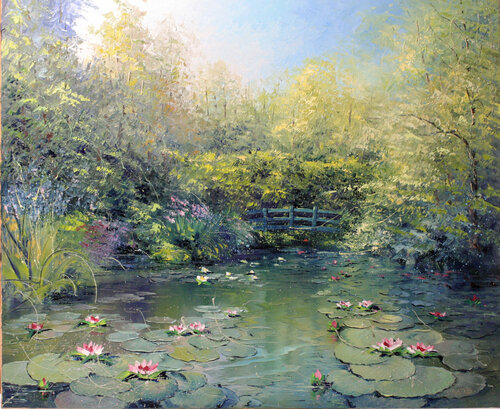 Nénuphars de Giverny di Jacques Majos, Pittura in vendita su Singulart