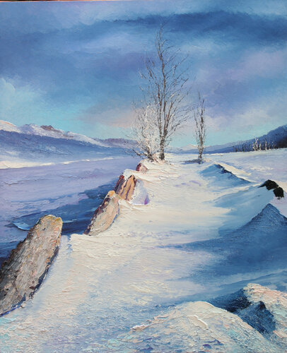Chemin sous la neige von Jacques Majos, Malerei kaufen auf Singulart