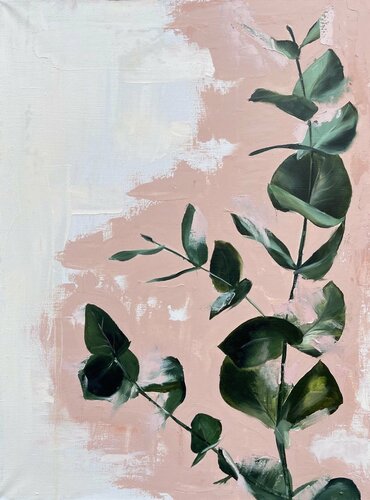 EUCALYPTUS Ethereal Eucalyptus: Abstract Botanical Elegance for Modern Interiors van Victo, Schilderij te koop op Singulart