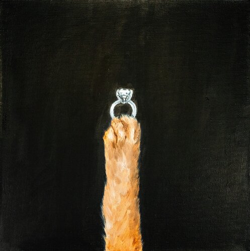 30x30 cm - Marry me van Victo, Schilderij te koop op Singulart