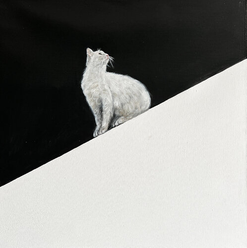 Minimalist Cat Art That’s Too Cool to Ignore van Victo, Schilderij te koop op Singulart