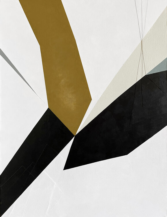 Golden Edge – Geometric Minimalist Abstract – Acrylic on Canvas – 27½ x 35 in Victo