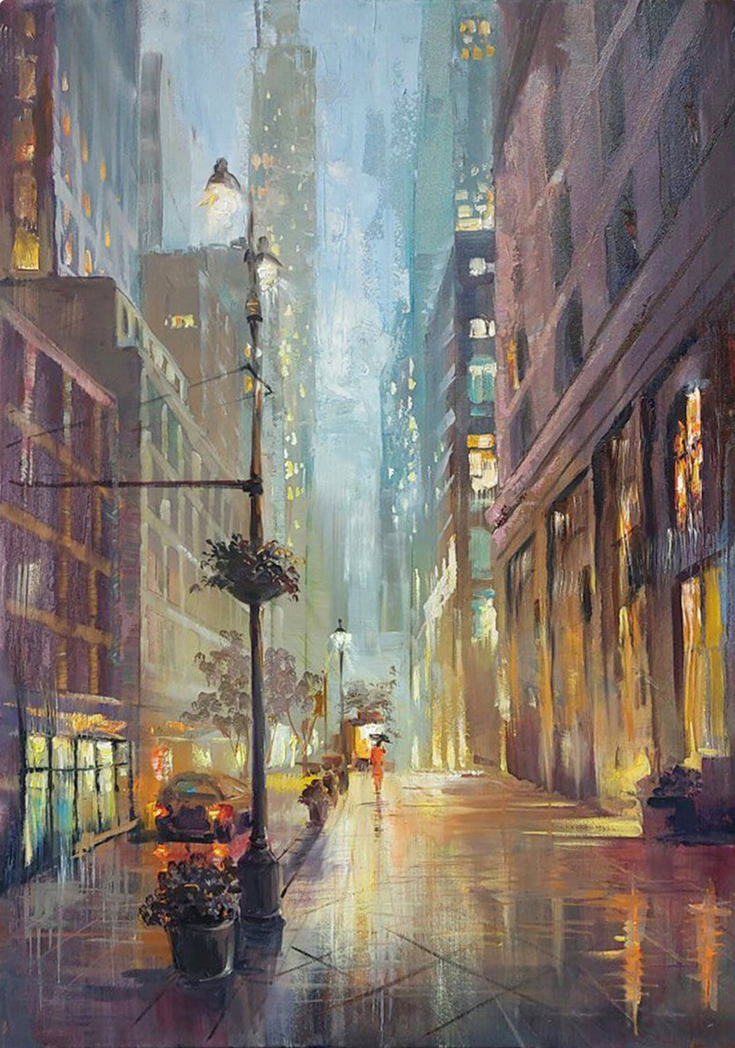 NYC's Rainy Streets by Victo (2024) : Painting Oil on Canvas