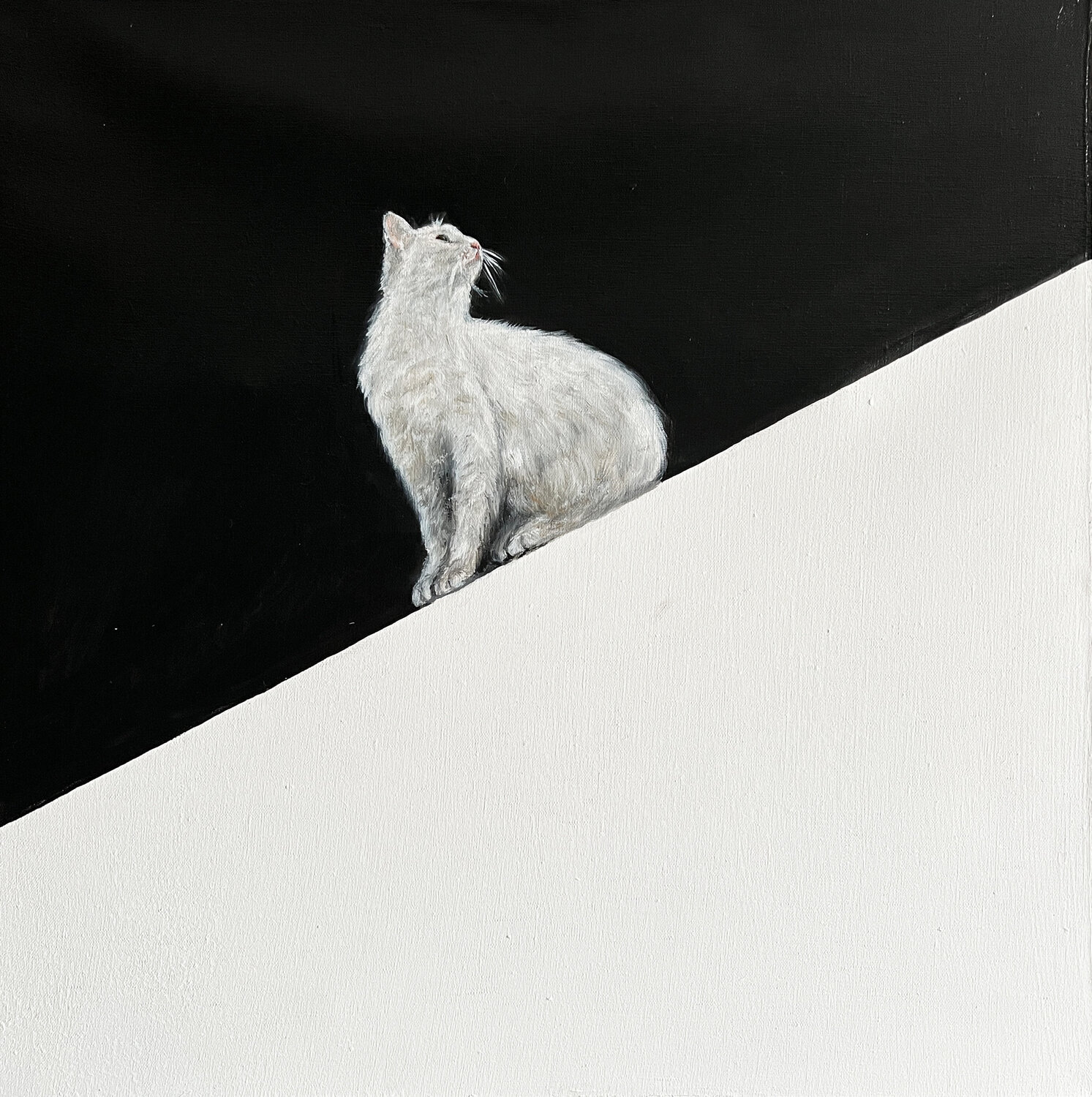 Minimalist Cat Art That’s Too Cool to Ignore Victo Originalgemälde zu verkaufen