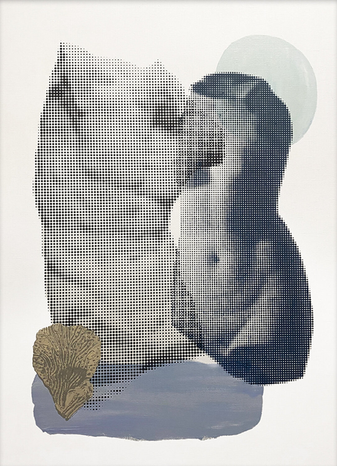 Modern Abstract Collage Halftone Statue Meets Earthy Vibes Victo