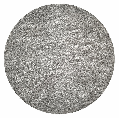 Fractale 7, encre sur papier, tondo, diam 39 cm.  Encadré, 60 x 60 cm Béatrice Bescond
