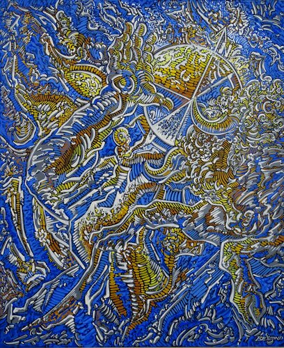 Chemins Labyrinthiques, Acrylique sur toile, 73 x 60 cm von Béatrice Bescond, Malerei kaufen auf Singulart