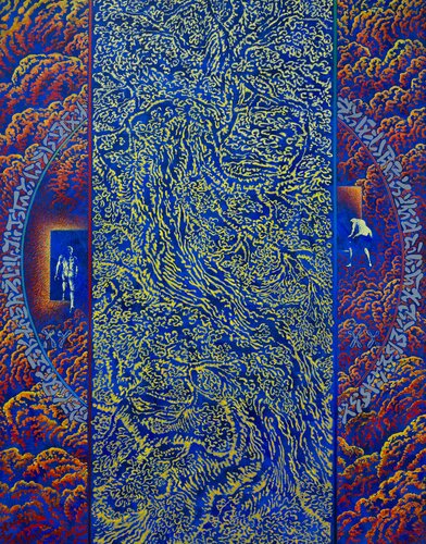 Trait d'Union. Acrylique sur toile, 146 x 114 cm, 2003 di Béatrice Bescond, Pittura in vendita su Singulart