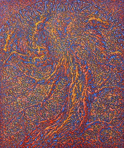 Arbre et chevaux von Béatrice Bescond, Malerei kaufen auf Singulart