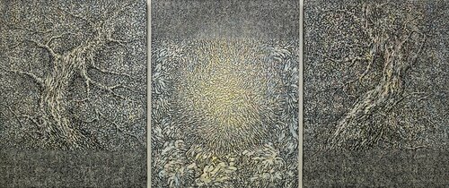 Arbro-Essence. Triptyque von Béatrice Bescond, Malerei kaufen auf Singulart