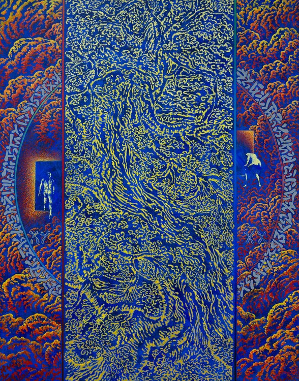Trait d'Union. Acrylique sur toile, 146 x 114 cm, 2003 Béatrice Bescond