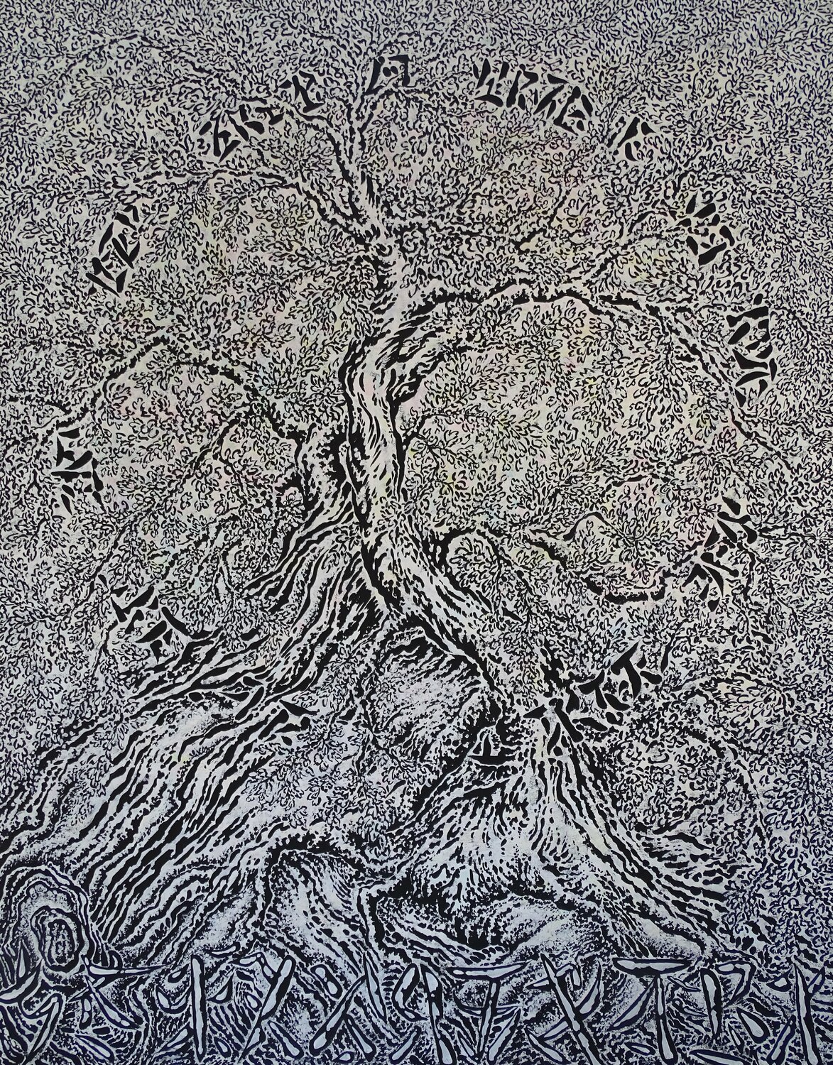Arbor 2, Acrylique sur toile, 146 x 114 cm Béatrice Bescond Originalgemälde zu verkaufen