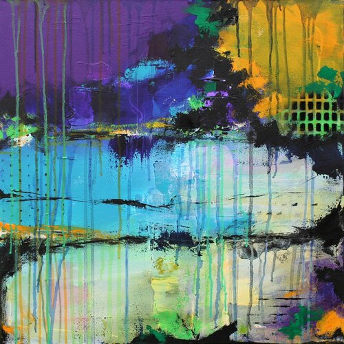 Abstract Eternity 60 x 60 cm Abstract Painting van Susan Wooler, Schilderij te koop op Singulart