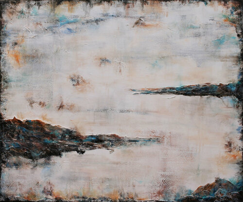 Distant Light XXL 120 x 100cm Textured Abstract Painting di Susan Wooler, Pittura in vendita su Singulart