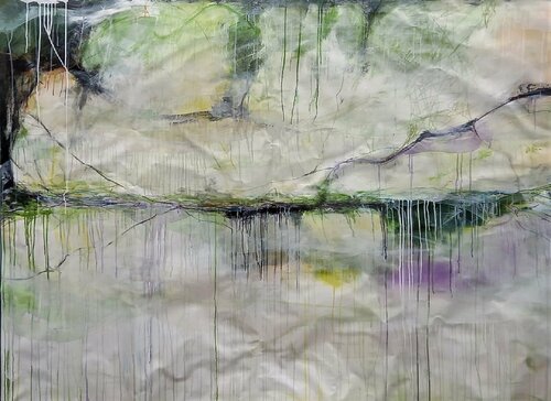 Blowing In The Wind Huge Abstract Painting 219 x 158 cm Abstract Painting van Susan Wooler, Schilderij te koop op Singulart