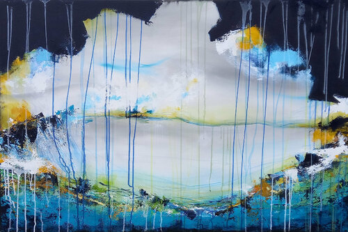 XXL Bay in September 120 x 80 cm van Susan Wooler, Schilderij te koop op Singulart