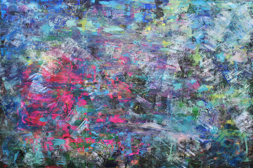 XXXL Spectral Distortion 150 x 100cm (59 x 39 inch) Abstract Painting van Susan Wooler, Schilderij te koop op Singulart