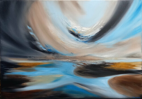 XXL Solace of Dawn 100 x 70 cm van Susan Wooler, Schilderij te koop op Singulart