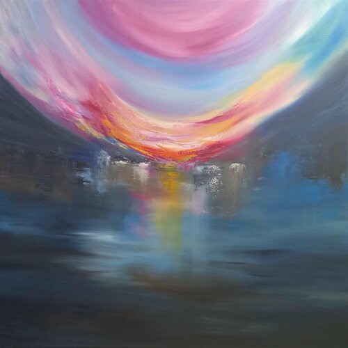 XXL Stillwater Reflections Oil Painting de Susan Wooler, Pintura a la venta en Singulart