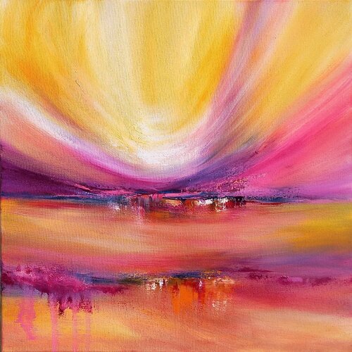 Follow the path of the sun Oil Painting 50 x 50 cm van Susan Wooler, Schilderij te koop op Singulart