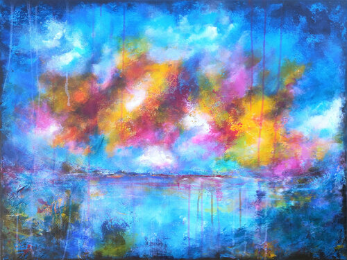 XL Whispers of Summer 80 x 60 cm van Susan Wooler, Schilderij te koop op Singulart