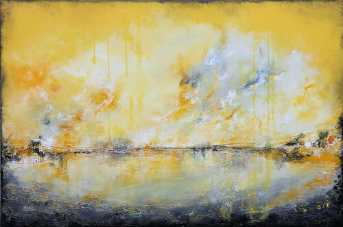 XXXL Lets Walk at Daybreak 120 x 80 cm van Susan Wooler, Schilderij te koop op Singulart