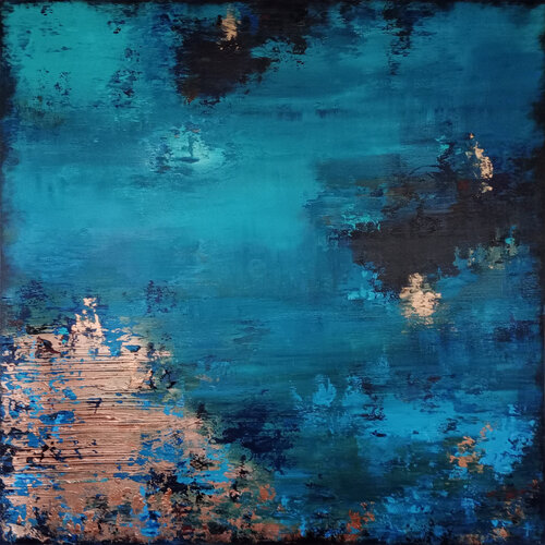Awakening Of The Ocean XL Textured Abstract Painting van Susan Wooler, Schilderij te koop op Singulart