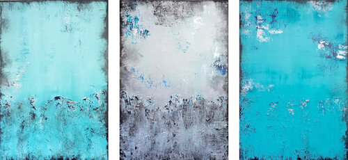 XL Always On My Mind Triptych 153 x 76 cm Triptych van Susan Wooler, Schilderij te koop op Singulart
