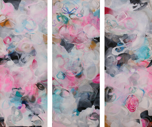 PINK TWILIGHT TRIPTYCH de Susan Wooler, Pintura a la venta en Singulart