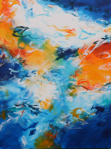 Running barefoot in the grass de Susan Wooler, Pintura a la venta en Singulart