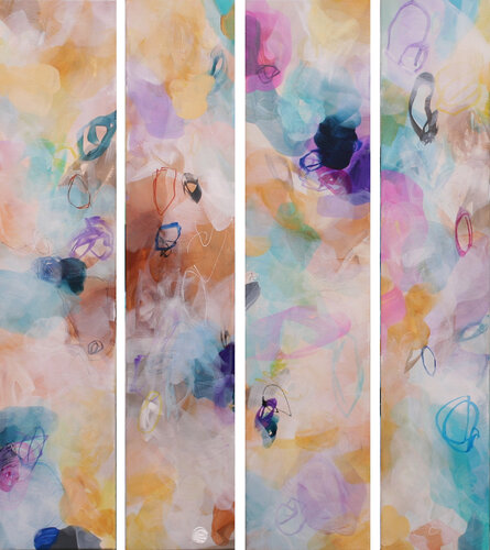 Flowers in the wind di Susan Wooler, Pittura in vendita su Singulart