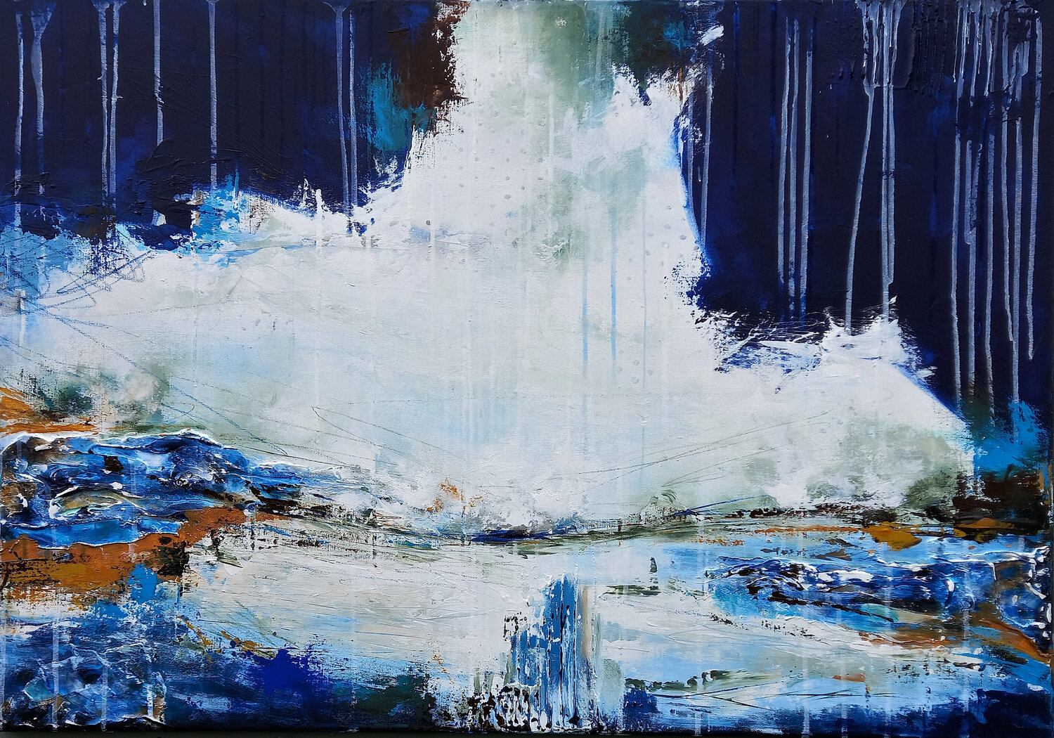 XXL Early Evening 100 x 70cm Textured Abstract Painting Susan Wooler Originalgemälde zu verkaufen