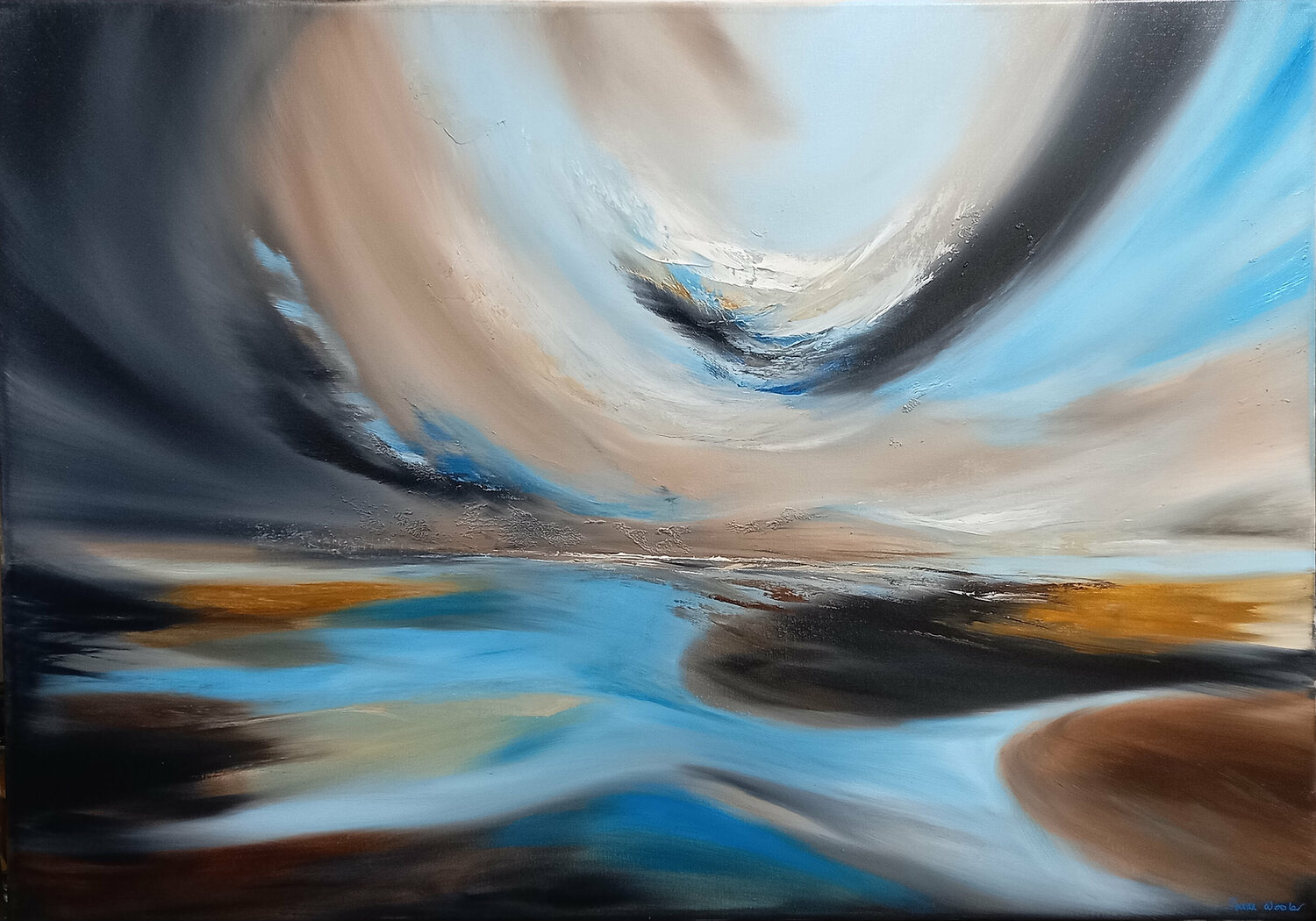 XXL Solace of Dawn 100 x 70 cm Susan Wooler Originalgemälde zu verkaufen