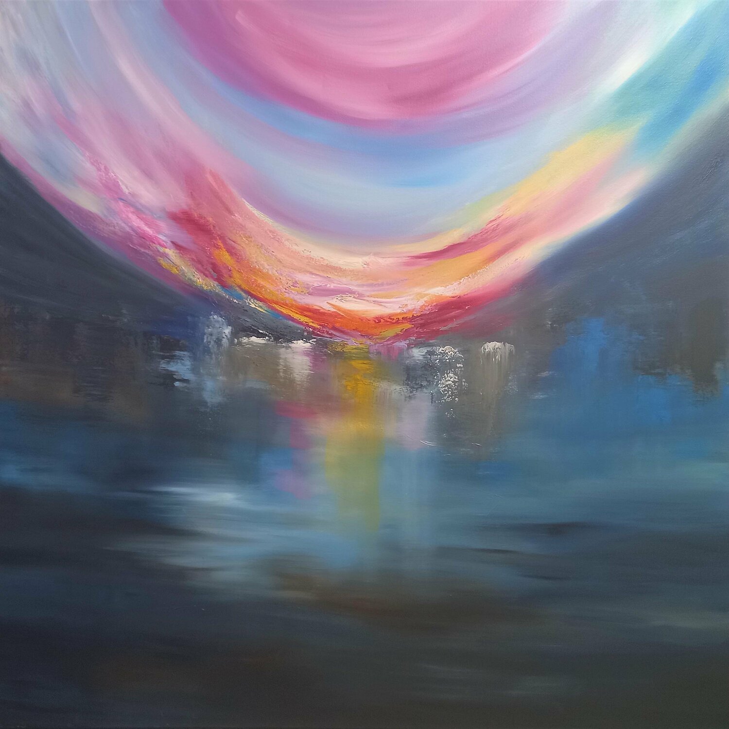 XXL Stillwater Reflections Oil Painting Susan Wooler Originalgemälde zu verkaufen