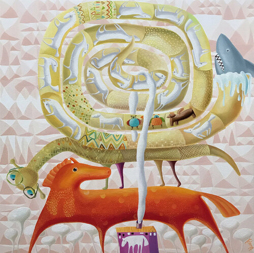 The Carousel Ride par Yelena Revis, Peinture en vente sur Singulart