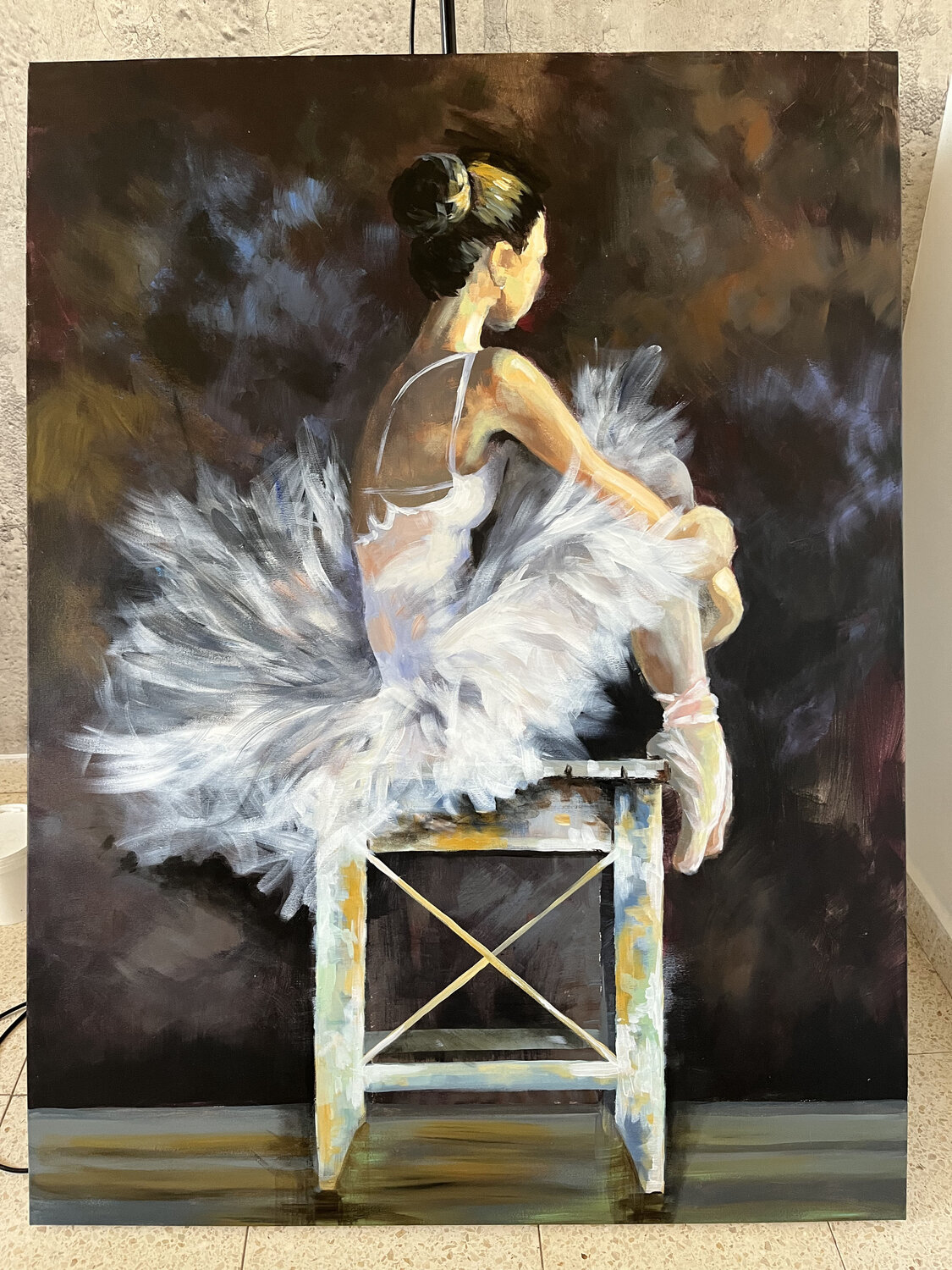 Ballerina rests by Maria Kireev (N.D) : Painting Acrylic on Canvas