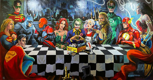 The Last Supper of the Joker di Maria Kireev, Pittura in vendita su Singulart