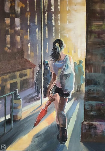 Girls in the City von Maria Kireev, Malerei kaufen auf Singulart