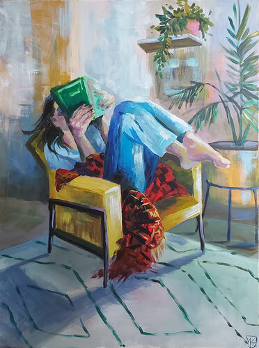 Yellow chair de Maria Kireev, Pintura a la venta en Singulart