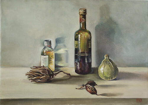 Still life with balsamic vinegar von Maria Kireev, Malerei kaufen auf Singulart