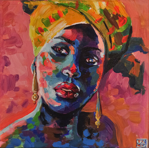Yellow turban de Maria Kireev, Pintura a la venta en Singulart