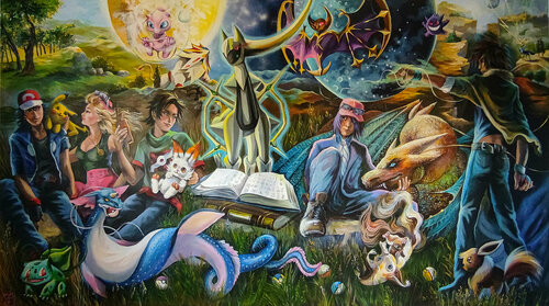 The Last Supper of the Pokémon par Maria Kireev, Peinture en vente sur Singulart