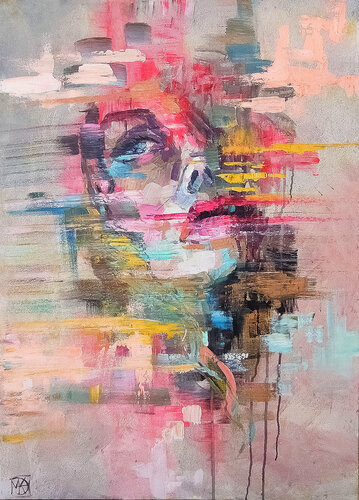 Abstract face by Maria Kireev, 회화 for Sale on Singulart