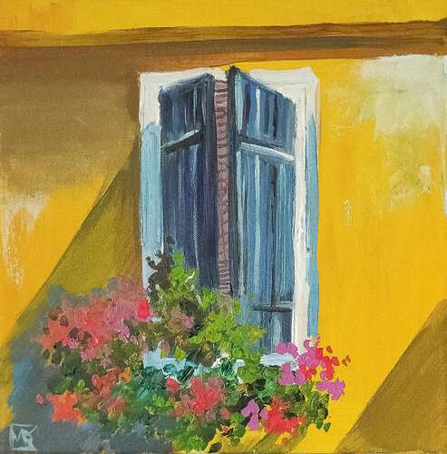 Yellow wall by Maria Kireev, Painting for Sale on Singulart