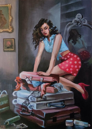 Women's everyday life de Maria Kireev, Pintura a la venta en Singulart